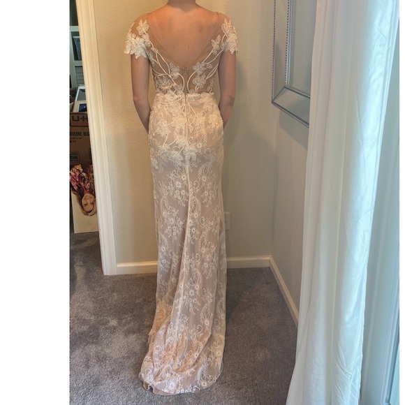 Tarik Ediz 93627 Lace Embroidered Wedding Dress - Picture 1 of 10